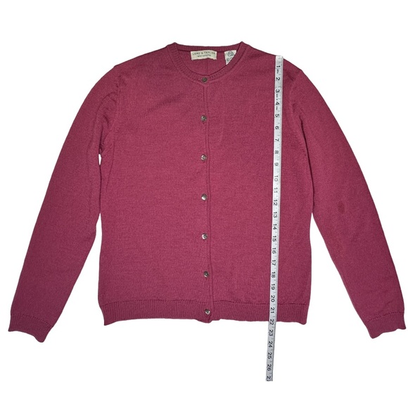 Vintage Merino Wool LORD & TAYLOR Woolmark Made In Italy Knit Cardigan Sweater - Picture 8 of 12